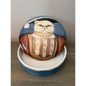 Trinket dish Renaissance Cats Collection, "King Fluffy the Lion Heart”
